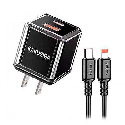 CARGADOR DUAL TIPO C A LIGHTNING PD20W KAKUSIGA KSC-1609 - KSC-921