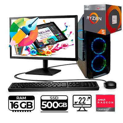 COMPUTADOR GAMER COMPUMAX HALCON MLHQ-10 BK RYZEN 5-5600T